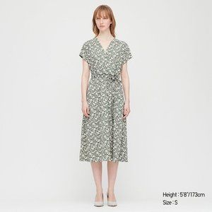 UNIQLO WOMEN Joy Of Print Crepe Jersey Wrap Dress